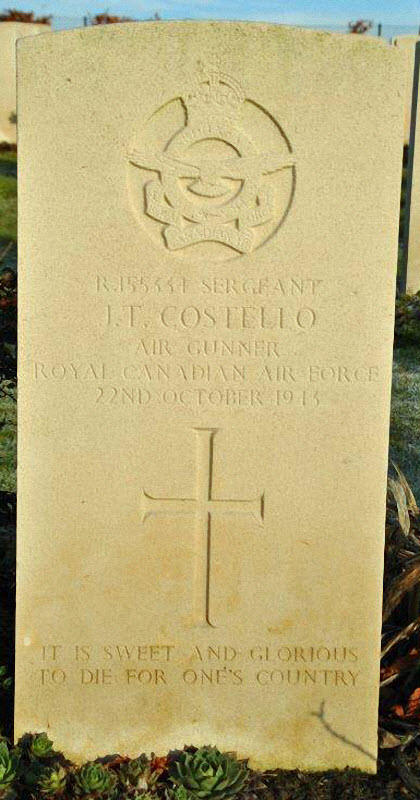 Sgt John Terrance Costello<br/><br /><br />died October 23rd, 1943